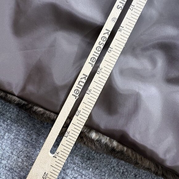 Giacca Gallery Vest Women’s Large Brown Faux Mink Fur Reversible Zip Mob Wife - Picture 9 of 12